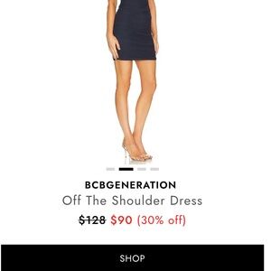 BCBGeneration Off-The-Shoulder Mini Dress in Black